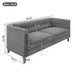Modern 3 Seater Sofa, Upholstered Couch With Curved Armrests Noble House