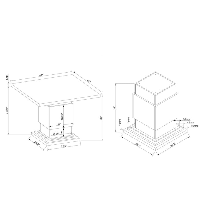 Sammi - Bar Table With And Pedestal Base - Black / White Print Global Furniture USA