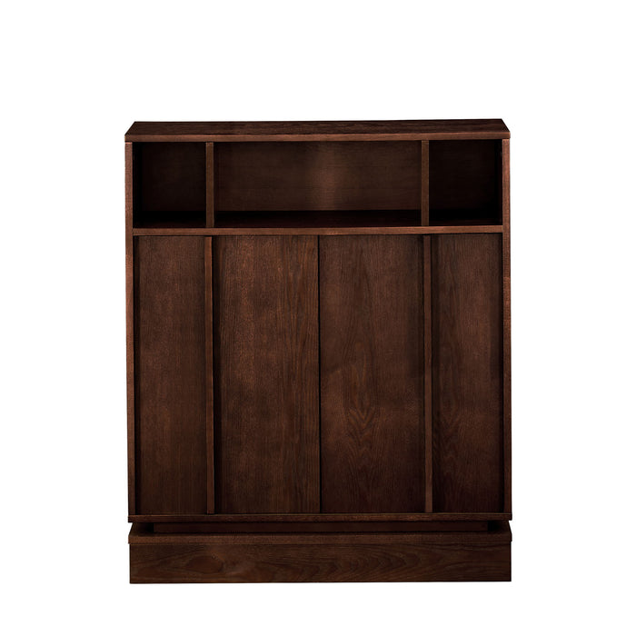 Fluted Sideboard Buffet Cabinet With 2 Doors And Adjustable Shelf, Storage Cabinet For Entryway Home Essentials