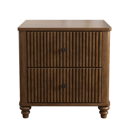 Fluted Nightstand With 3 Drawers Home Essentials