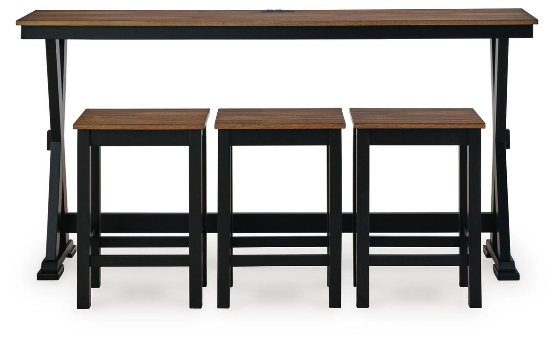 Wildenauer - Rectangular Dining Room Counter Table Set (Set of 4) - Brown / Black Signature Design by Ashley®
