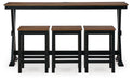Wildenauer - Rectangular Dining Room Counter Table Set (Set of 4) - Brown / Black Signature Design by Ashley®