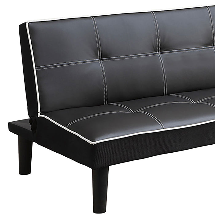 Cranston - Armless Sofa Bed With Contrast Piping - Black Furniture Max