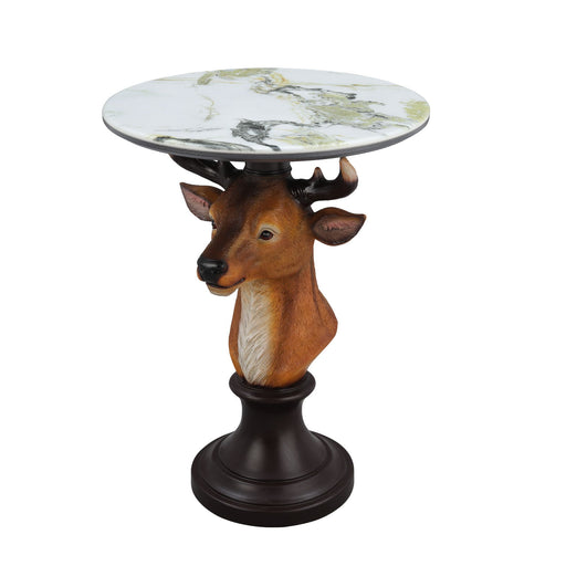 Deer Head Accent Table, Animal Statue For Living Room - Brown Home Essentials