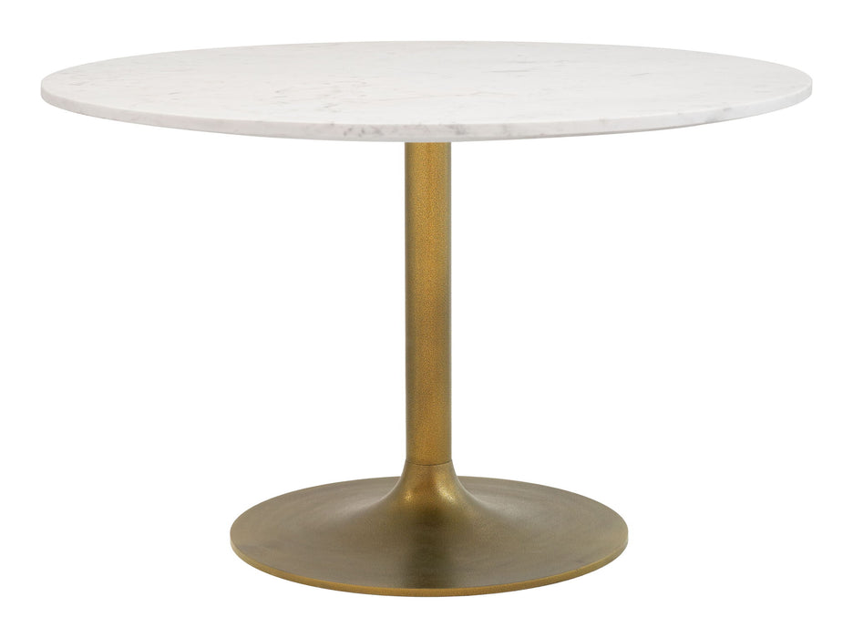 Ithaca - Dining Table - White / Gold Zuo Modern