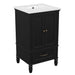 20" Bathroom Vanity With Sink Cabinet With 2 Doors, 2 Drawer, Magnetic Door Stopper, Adjustable Feet, Drop In Sink - Black Hearth and Haven
