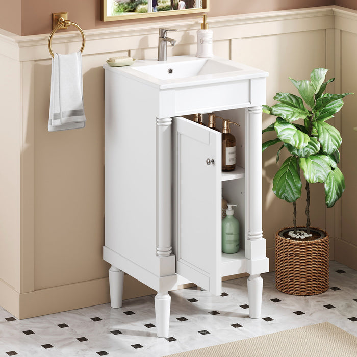 French Style Bathroom Cabinet With Sink, Adjustable Shelf Hearth and Haven