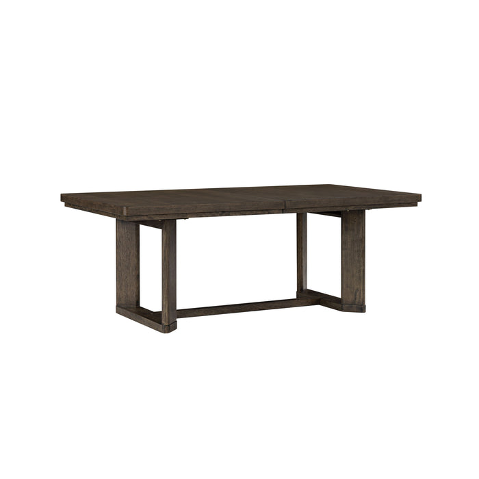 Trestle Dining Table With Leaf - Dark Oak Emerald Home