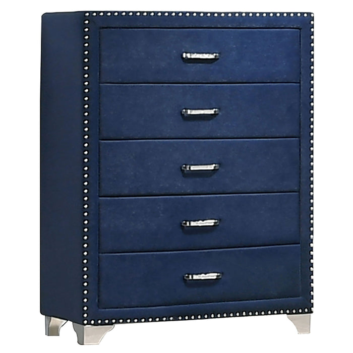 5 Drawer Bedroom Chest With Crystal Pulls Furniture Max