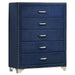 5 Drawer Bedroom Chest With Crystal Pulls Furniture Max