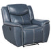 Brier - Upholstered Padded Arm Recliner Chair With Manual Recline And Pillowtop Arms - Blue Furniture Max