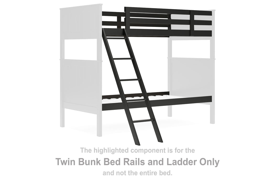 Nextonfort - Black - Twin Bunk Bed Rails And Ladder