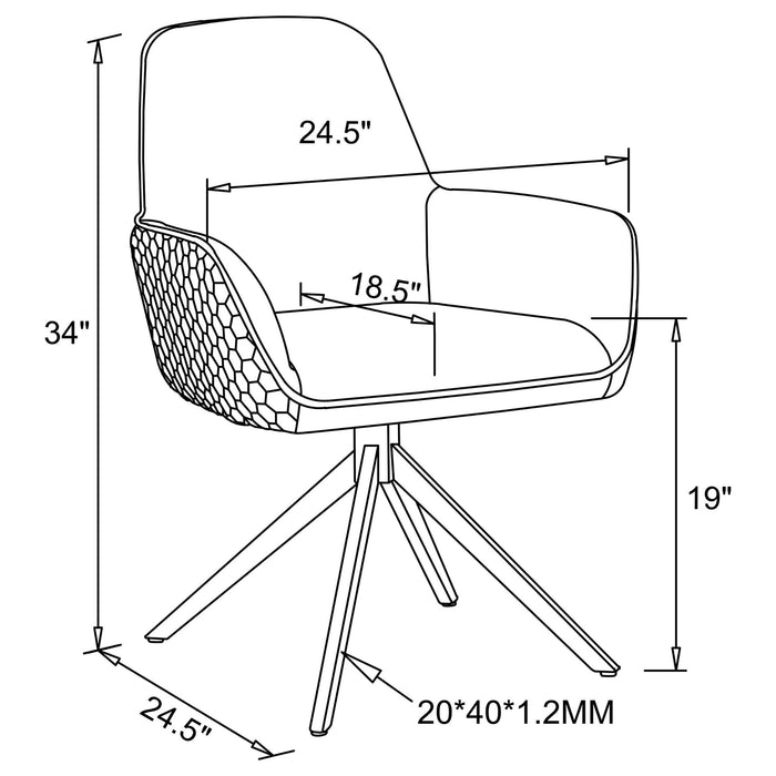 Flare - Arm Side Dining Chair With Tufting - Gray Furniture Max