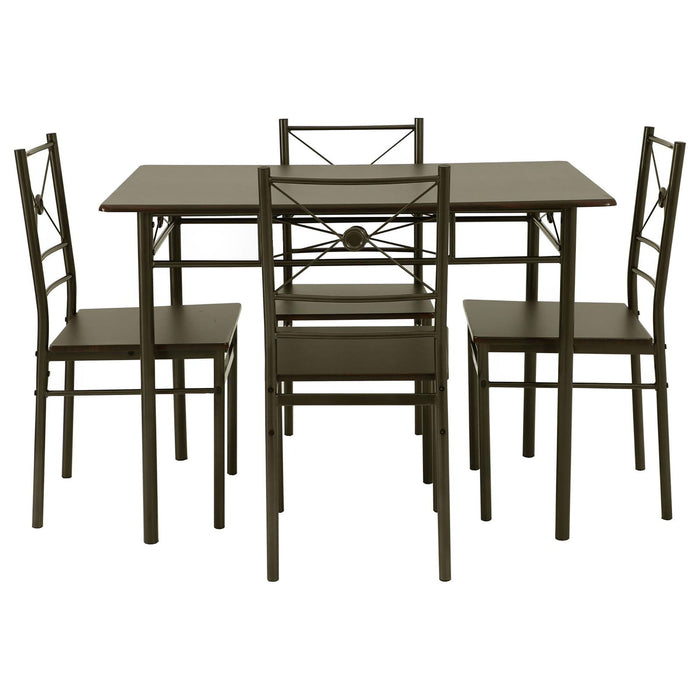 5 Piece Rectangle Dining Set With Tubing Base Furniture Max
