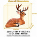 Lying Deer Garden Statue, Buck Sculpture With Detachable Antlers For Outdoor Decor - Brown Daily Nest
