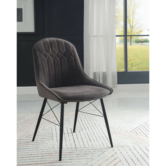 Abraham - Side Chair (Set of 2) - Black / Dark Gray Acme