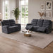 2 Piece Reclining Sofa Set, 3 Seat Sofa & 2 Seat Loveseat, 150° Recline - Dark Gray Home Essentials