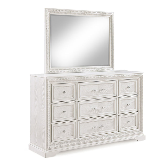 6 Drawer Storage Dresser Antique Wooden Bedroom Furniture - Antique White Home Essentials