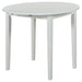 Cliff - 3 Piece Round Drop Leaf Dining Table Set With Ladderback Chairs - White Furniture Max