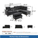 L - Shaped 3 Piece Sectional Sofa With Chaise, Storage Ottoman & Cup Holders Home Essentials