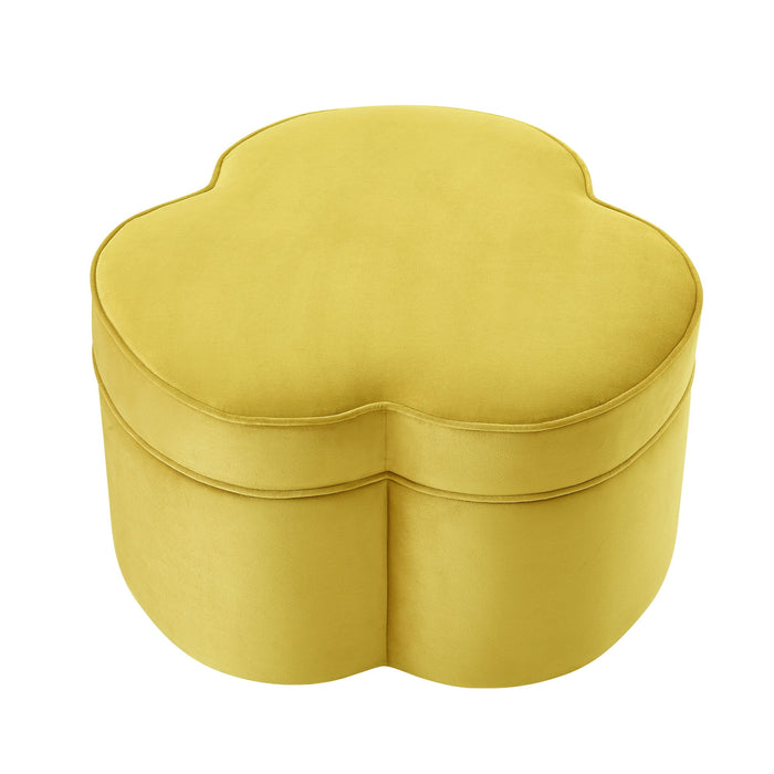 Velvet Specialty Cocktail Ottoman - Yellow