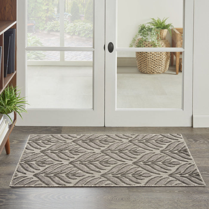 3' X 4' Area Rug Floral Power Loom - Charcoal