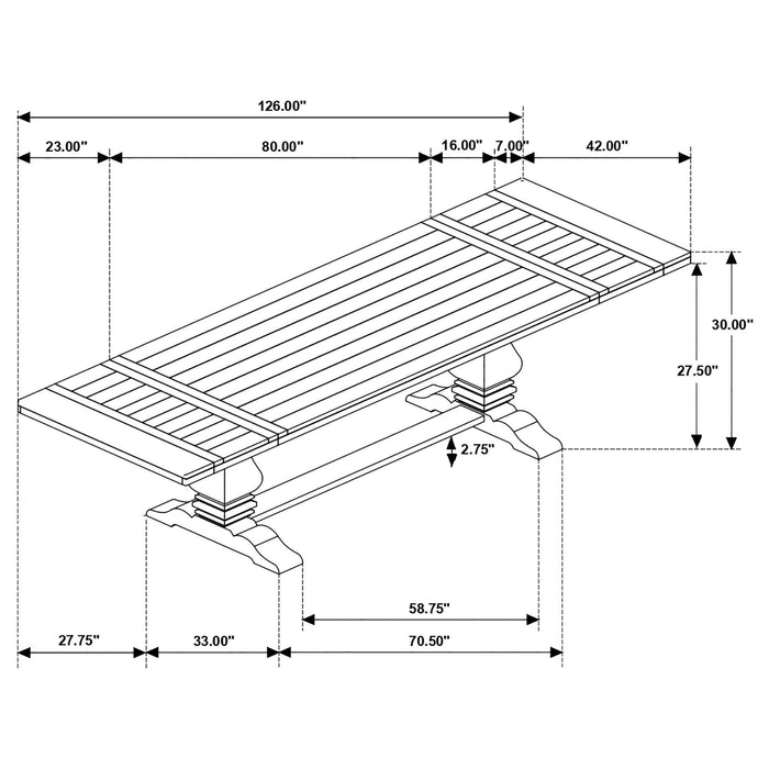 Allende - Extension Dining Table With Double Pedestal Base - Honey Furniture Max