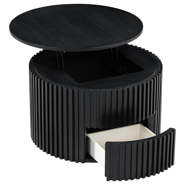 Round Lift Top Coffee Table With Hidden Storage For Living Room Hearth and Haven
