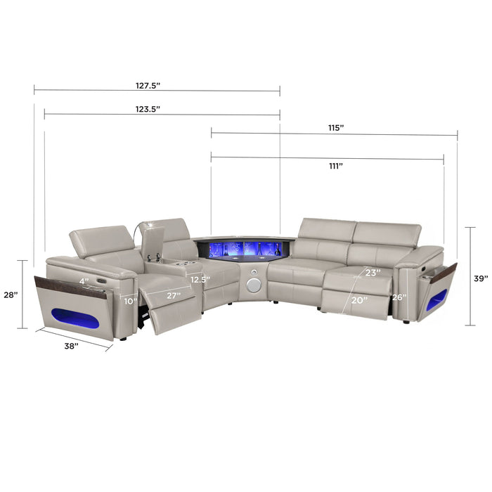Nova - Sectional With Bluetooth Speaker, LED And Lifting Wine Cabinet Matrix Furniture Group