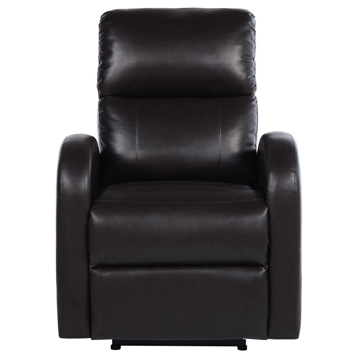 Meglia - Upholstered Power Recliner Chair With Smooth Button Controls - Brown