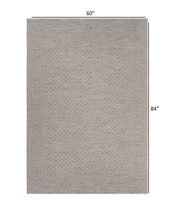 5' X 7' Indoor & Outdoor Area Rug - Gray