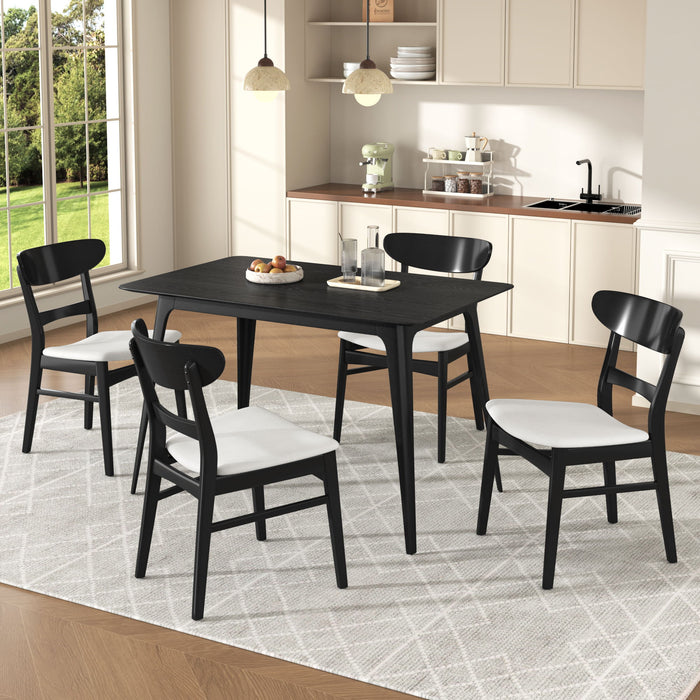5 Piece Dining Set With Table And 4 Upholstered Chairs Noble House