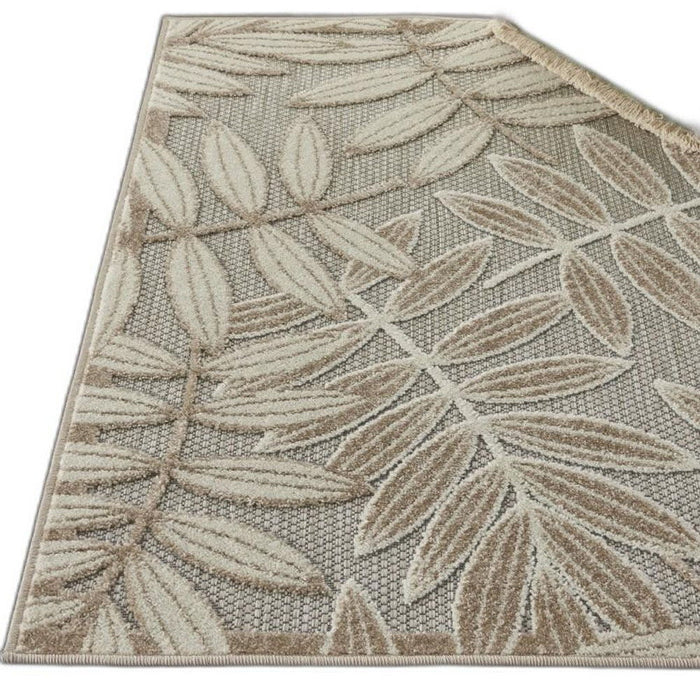 3' X 4' Floral Outdoor / Indoor Area Rug - Gray / Ivory