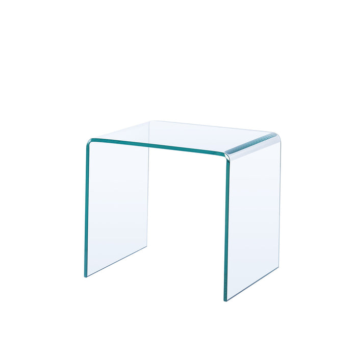 Small Clear Glass Side & End Table, Tempered Glass End Table Small Coffee Table - Transparent