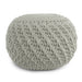 Nisi - Round Knitted Outdoor / Indoor Pouf - Light Gray Simpli-Home