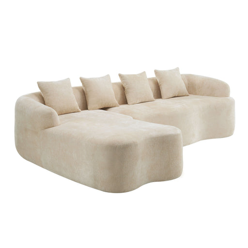 Modular L-Shape Sectional Sofa With Curved Chaise Home Essentials