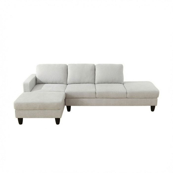 2 Piece L - Shaped Left Chaise Sectional Sofa With Ottoman, Living Room Furniture - White / Gray Home Essentials