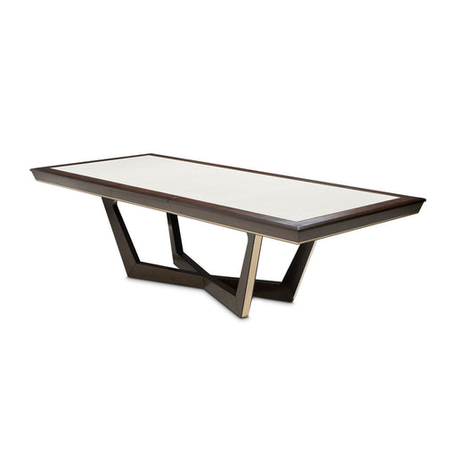 Belmont Place - Rectangular Dining Table - White / Dark Brown Michael Amini