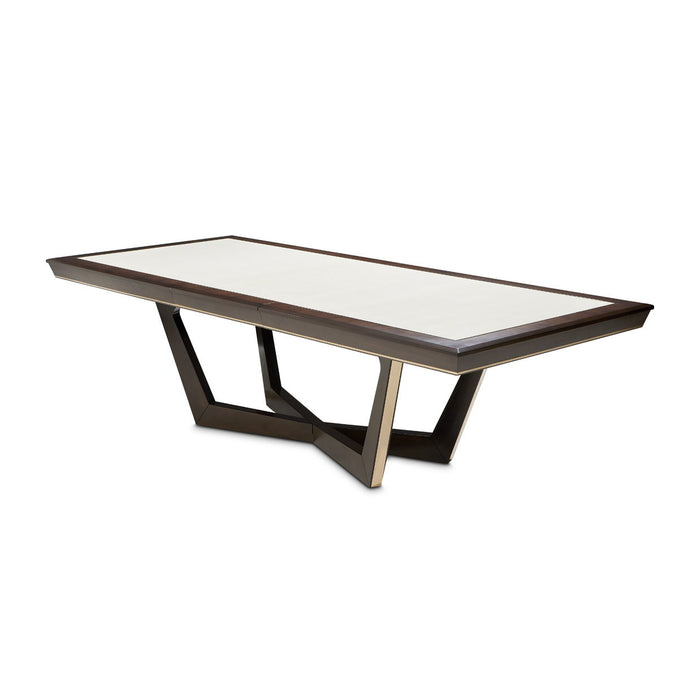 Belmont Place - Rectangular Dining Table - White / Dark Brown
