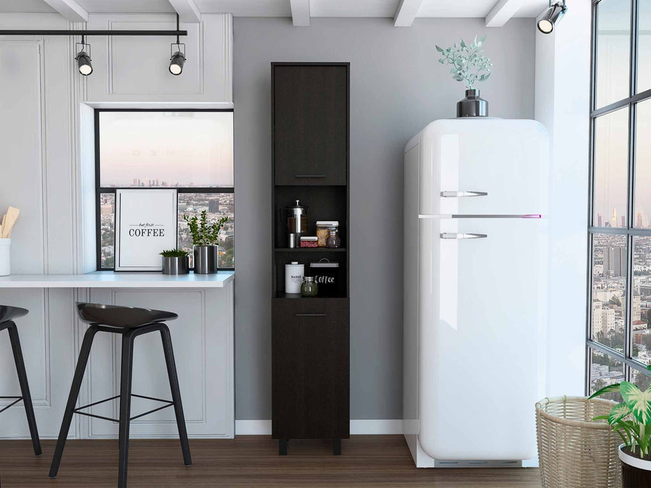 Modern Sleek And Tall Pantry Cabinet - Black