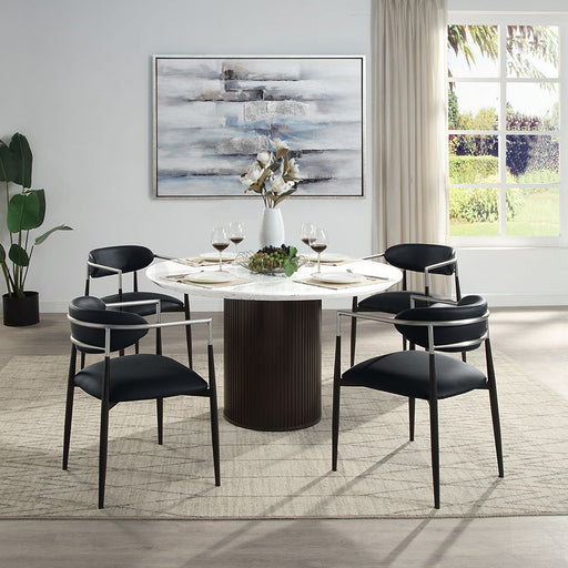 Jaramillo - Arm Chair (Set of 2) - Black Leatherette ACME