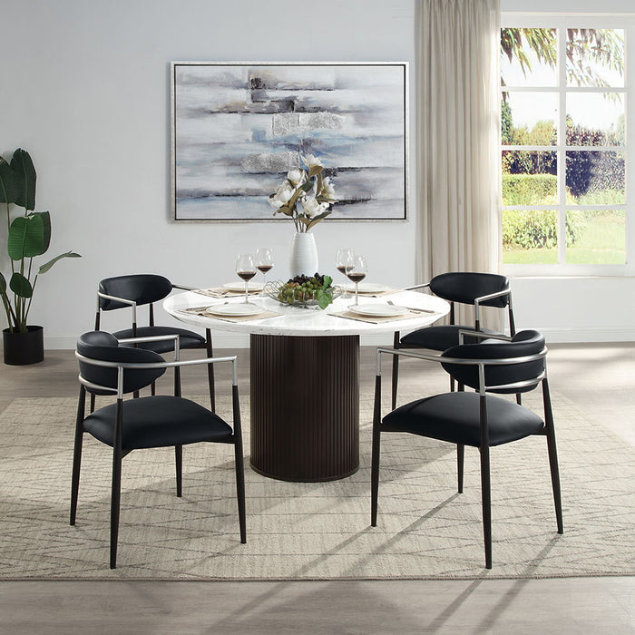 Jaramillo - Arm Chair (Set of 2) - Black Leatherette ACME