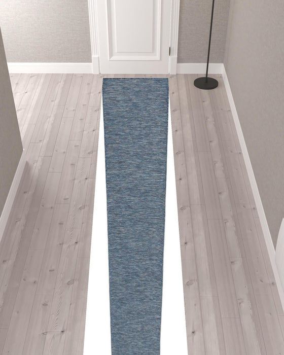 12' Power Loom Runner Rug - Navy Blue