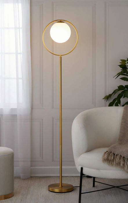 Moon - Contemporary Floor Lamp - Gold / Frosted Lumi Source