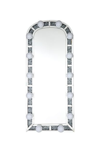 Noralie - Floor Mirror - Mirrored & Faux Diamonds ACME