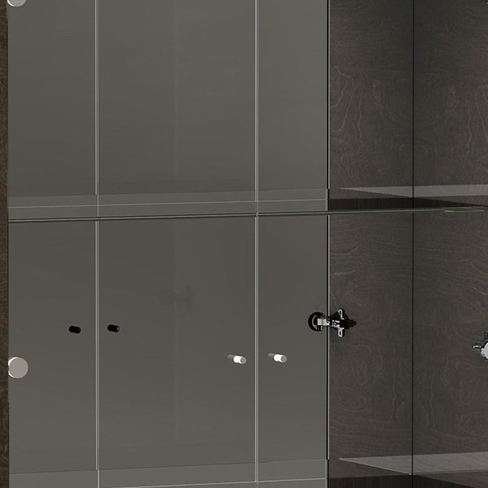 Accent Cabinet With One Drawer - Silver And Gray Brown