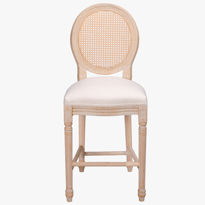 French Country Bar Chairs With Round Back (Set of 2) Home Essentials