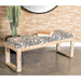 Sled - Leg Accent Bench With Abstract Upholstery - White Furniture Max