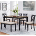 6 Piece Dining Table Set With Bench - Beige / Black / Oak Home Essentials