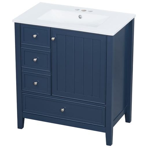 Modern Bathroom Vanity With Sink, 1 Cabinet & 3 Drawers Hearth and Haven